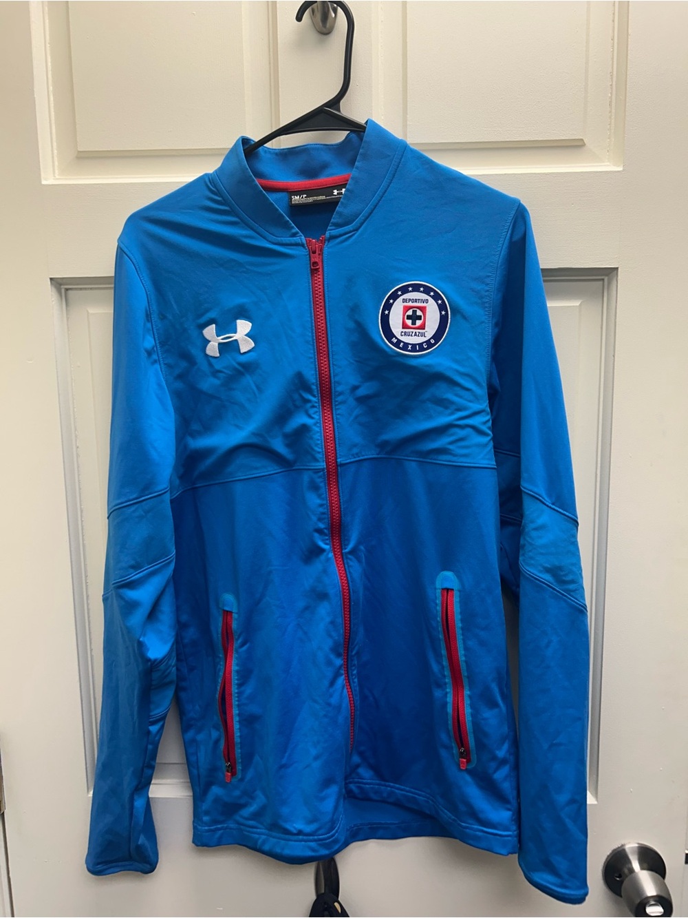 Deportivo Under Armour Blue Performance Full-Zip Jacket with Red Trim Small